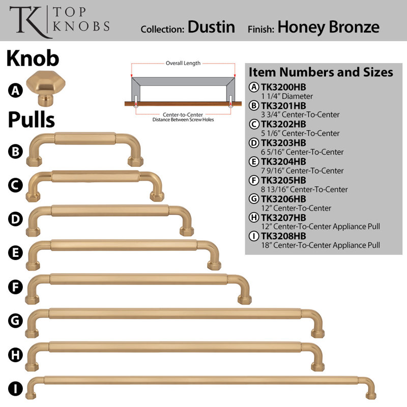 Dustin Appliance Pull, Honey Bronze, 12" Center To Center