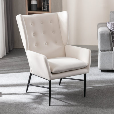 Owosso Velvet Wingback Chair