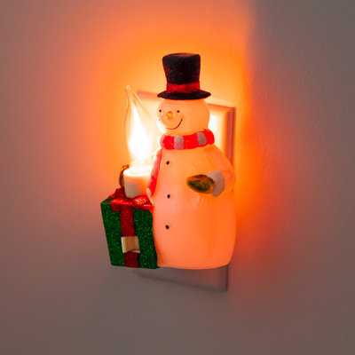 Frosted Angel with Glittered Silver Wings Christmas Night Light - 6.5"