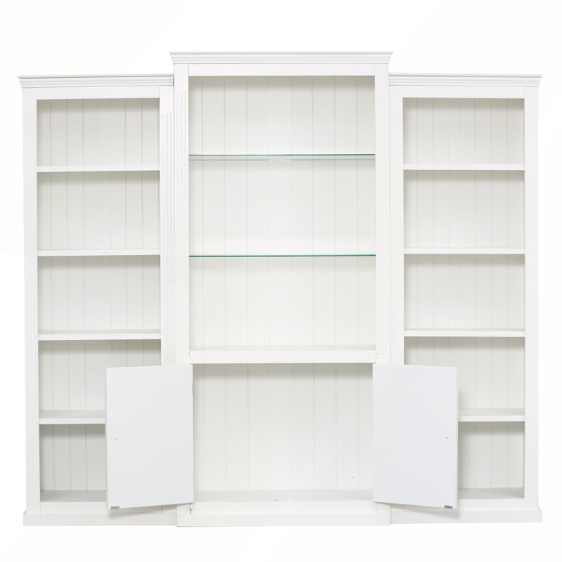 Retro Style 3-Piece Bookcase with 5-Colour Adjustable LED Light and Tempered Glass Shelves for Versatile Display and Storage