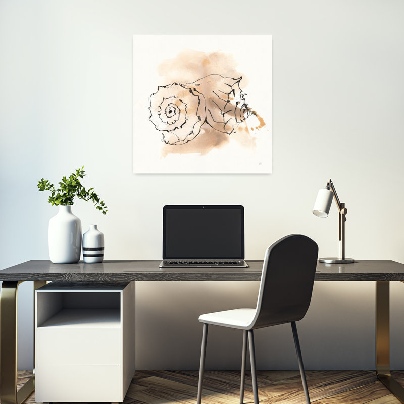 Sandy Conch V, art côtier abstrait, H 18 po x l 18 po