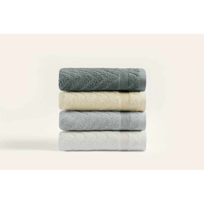 Ensemble de serviettes de toilette en coton de qualité supérieure (4 pièces) ultra-doux 17,7 po x 35,4 po | 100% coton, 500 g / m² pour un pouvoir absorbant luxueux | Lavable à la machine et à séchage rapide, parfait pour la maison, le spa et la sa