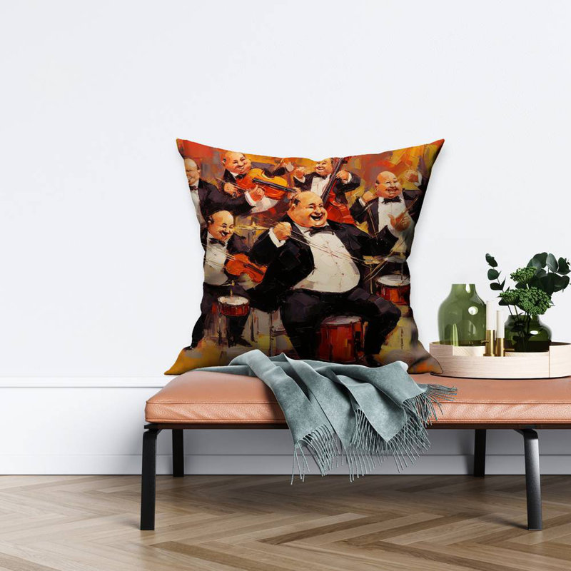 Music Fun Contemporary Livingroom Poly Twill Throw Pillow Insert