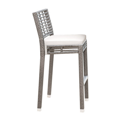 Wicker Outdoor Stool with Cushion