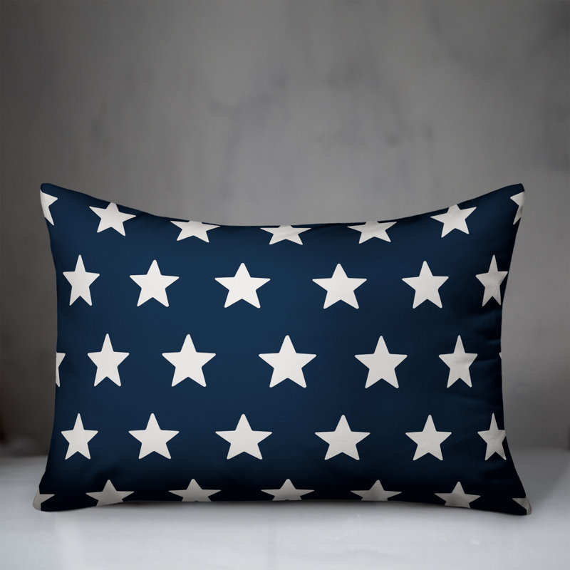  Coussin lombaire intérieur / extérieur réversible à rayures et étoiles, polyester