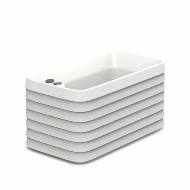 Slat TruDrop Self Watering Window Box Planter, White, 12'' H x 23'' W x 13'' D