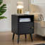Table de chevet moderne en bois avec placard et tablettes ouvertes (ensemble de 2)-90586515