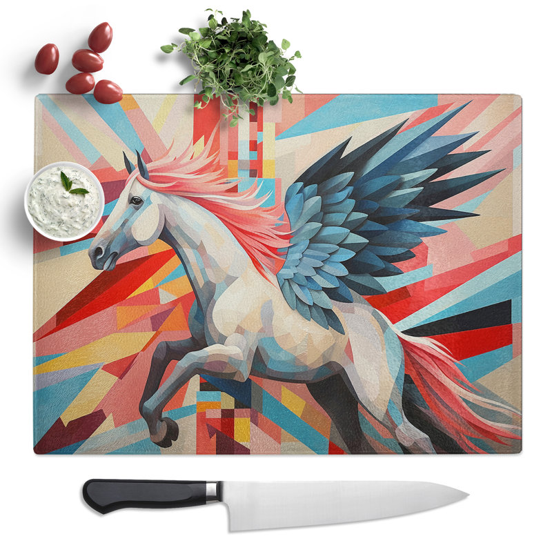 Pegasus Geometric  Glass Chopping Board