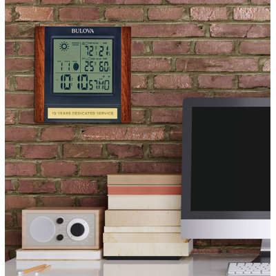 Modern & Contemporary Digital Quartz Movement / Crystal Tabletop Clock in Red/Gray