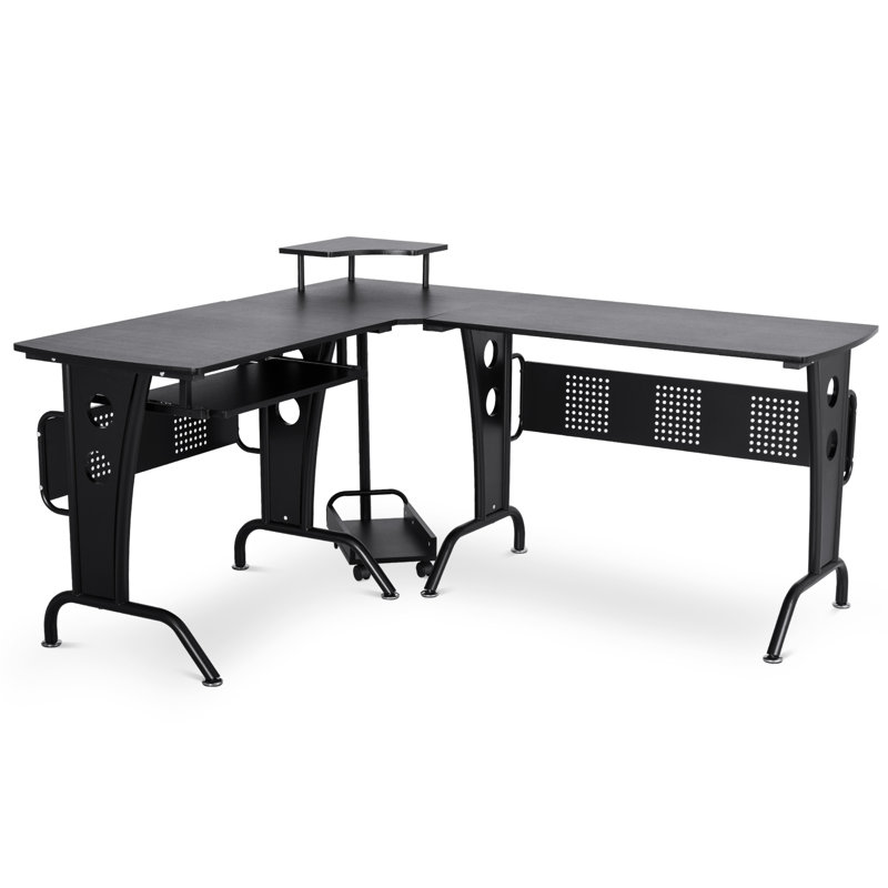 Bureau en L réversible, Noir