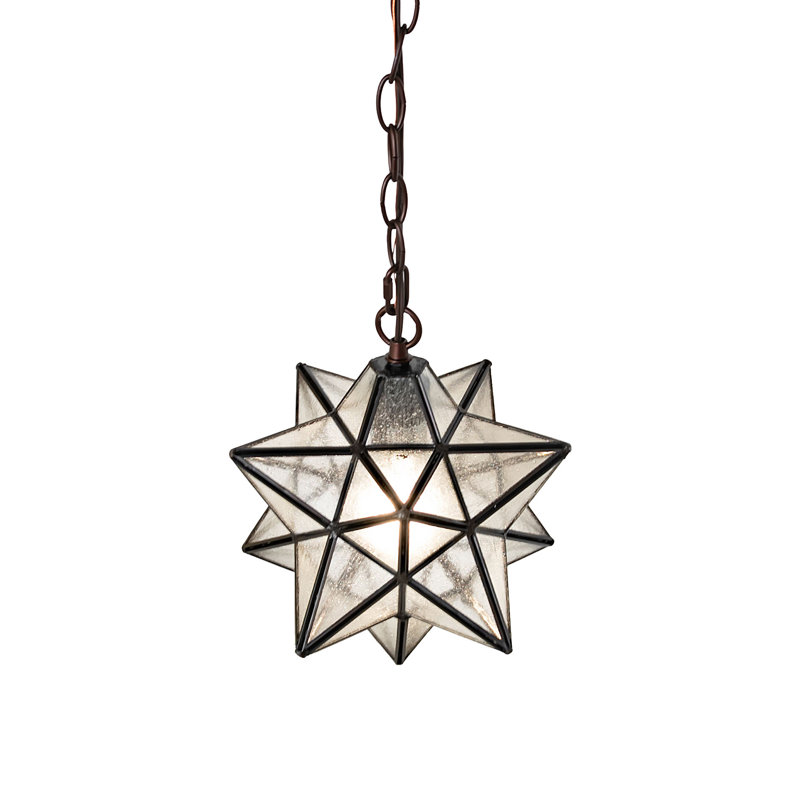 Moravian Star 1 - Light Pendant, 13" H x 9" W x 9" D, Seedy - Mini