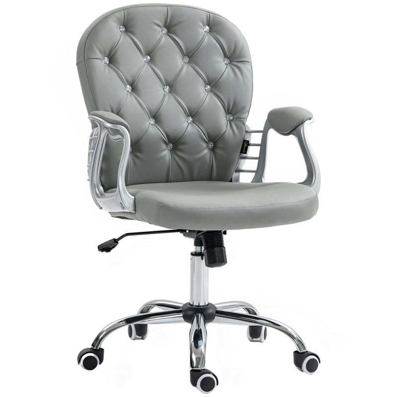 Noriko Task Chair, Gray, Faux Leather
