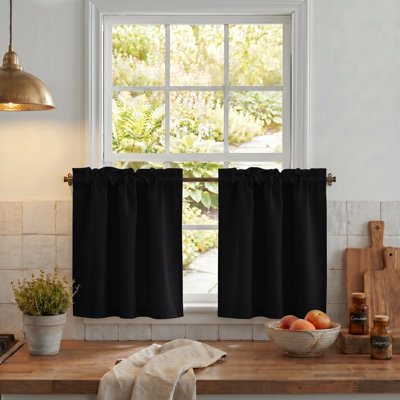 Polyester Blackout Rod Pocket Valance (Set of 2)