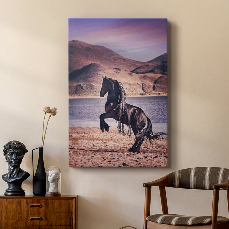Sunlit Horses II - galerie sur mesure Cavas, H 36 po x l 24 po
