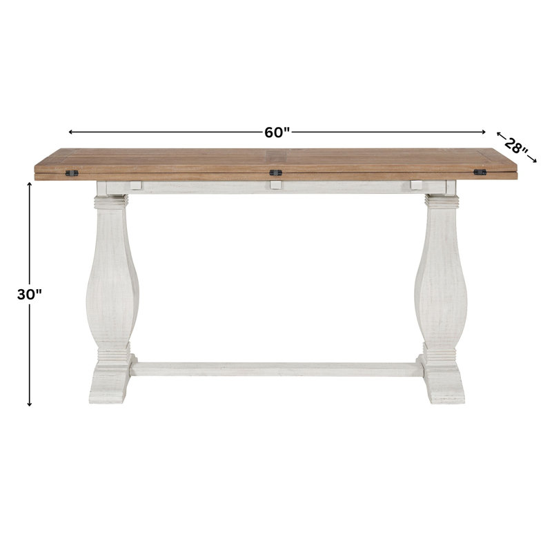 Console Sarcoline, Blanc / Bois flotté