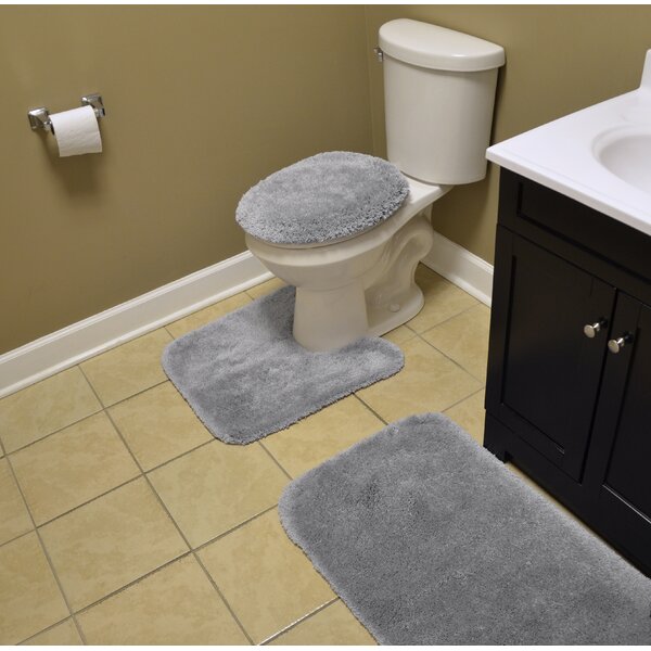 3 Piece Thicken Bath Rugs Set Clearance, Bath Rug + Contour Mat + Toilet  Seat Cover, Super Long Soft Microfiber Water Absorbent & Non-Slip Bathroom