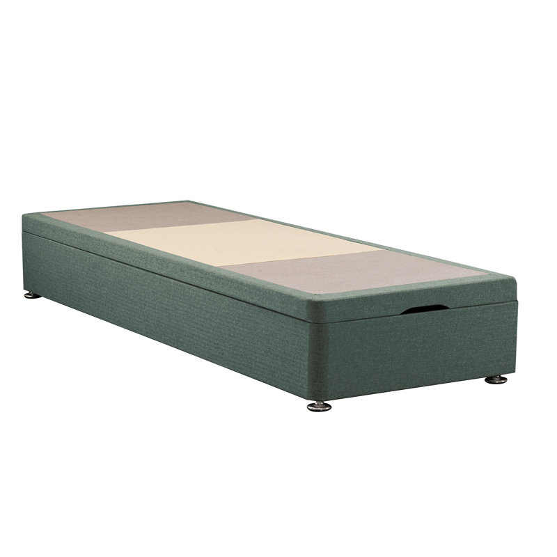 Kaliope Bed, Small Double (4'), Tweed Azure, Front Open Ottoman Base