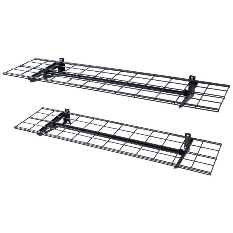 Étagère de rangement pour garage, paquet de 2, 4 tablettes de garage robustes de 1 pi, fixation murale, capacité de charge de 400 lb (total)