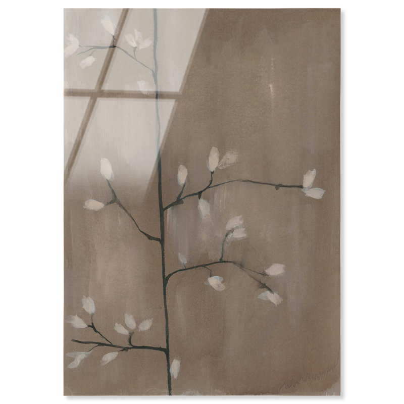 Blossoming Twig II High-Gloss Frameless Acrylic Glass Wall Art Floral & Botanical Print by Oliver Gal, Ready to Hang, 10 x 15