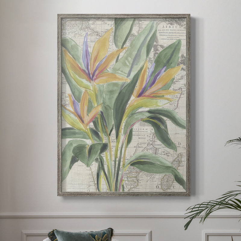 «Map Flora I», reproduction encadrée - bois massif, H 30 po x l 24 po
