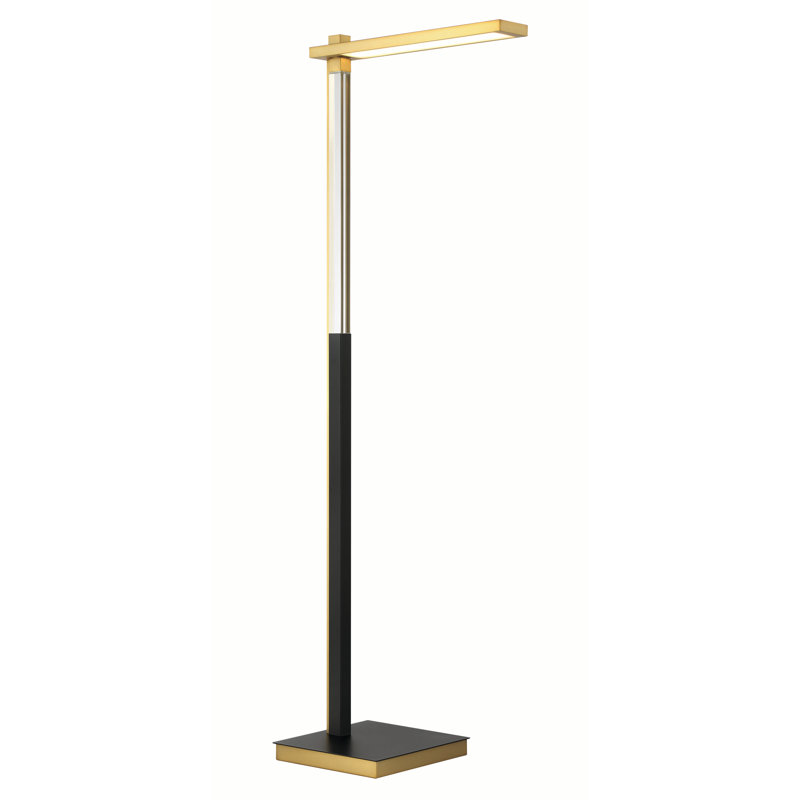 George Kovacs Sauvity LED Floor Lamp In Coal & Soft Brass