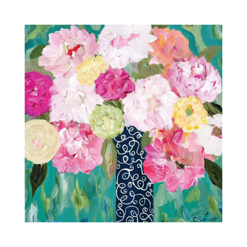 Botanical Splash by Carrie Schmitt - Wrapped Canvas Painting, 30.48 cm H x 30.48 cm W