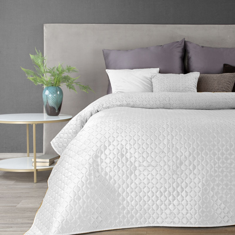 Gapspard Geometric Shapes Bedspread, W220 x L240cm, White