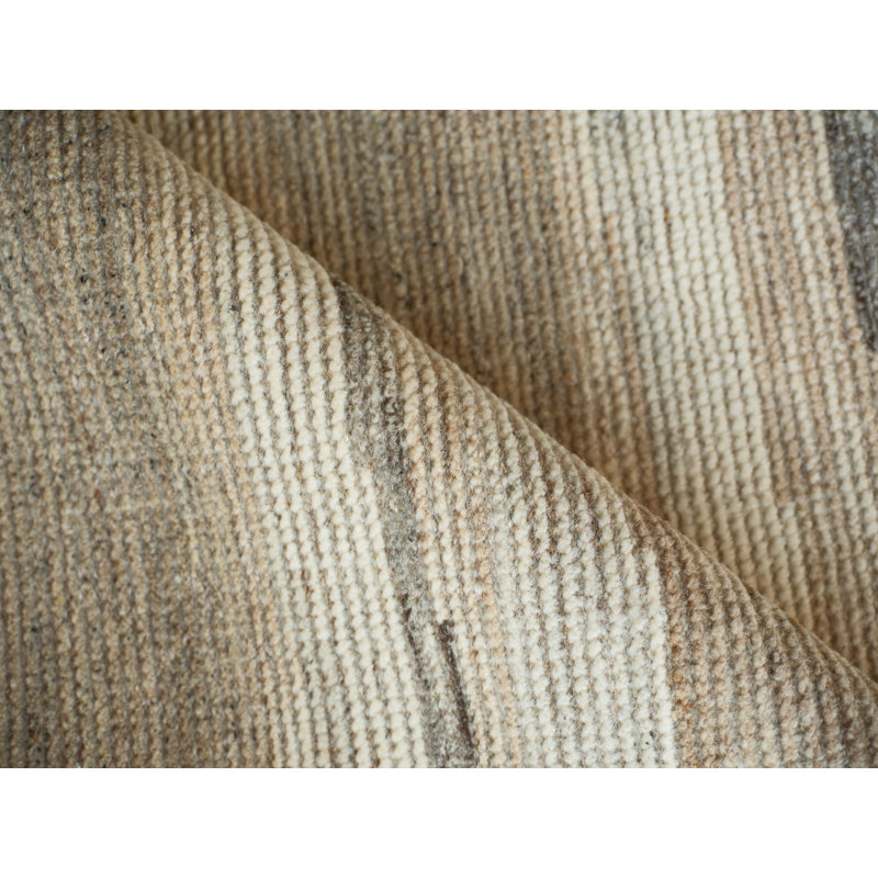 Oslo hand-knotted Ghazni Wool Ivory/Brown Area Rug, 8'X10'