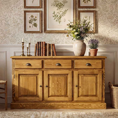 Hailley Solid Spruce Wood Sideboard