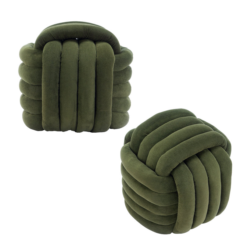 Repose-pieds en tissu chenille avec motif de nœuds moderne - Tabouret et repose-pieds moelleux pour le salon et la chambre à coucher