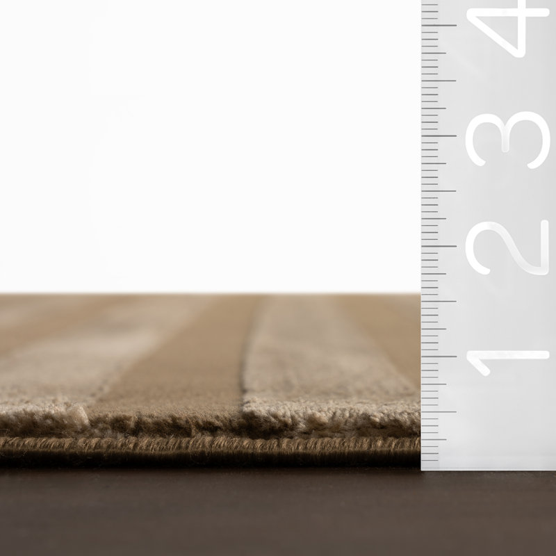  Valoria Striped Washable Area Rug, Beige, Rectangle 6'7" x 9'1"