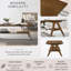 Table basse Mid-Century moderne en bois avec tablette