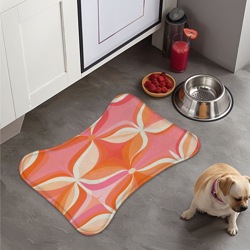 Blushing Grooves - 1 Piece Bone Shape Feeding Mat, XL (18")