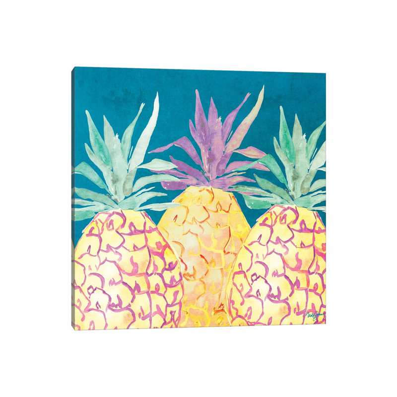Havana Pineapple by Nola James - Wrapped Canvas Painting, 66.04 cm H x 66.04 cm W x 1.91 cm D