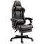 Fauteuil de jeu de course brun, fauteuil de jeu en cuir Diamond Pu, fauteuil inclinable pivotant à haut dossier, avec repose-pieds, support lombaire, hauteur réglable