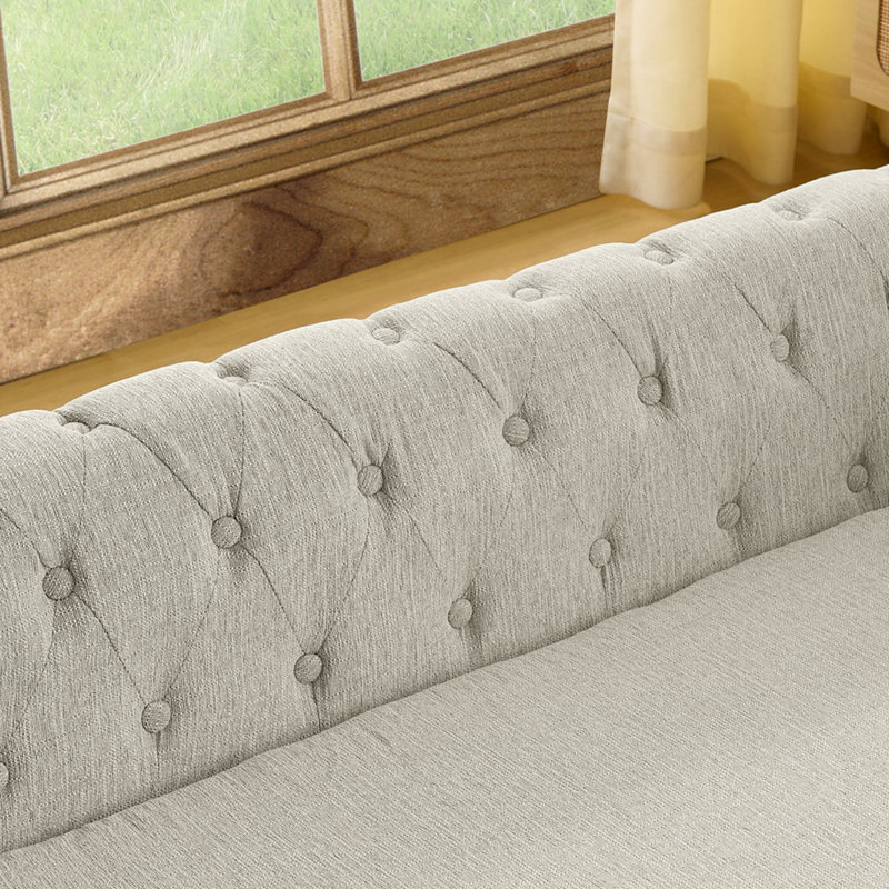 Élégant lit pour animaux de compagnie rectangulaire pour chiens grands et surdimensionnés, canapé-lit surélevé durable, canapé pour chien confortable, canapé pour chien en lin moderne et tendance - beige