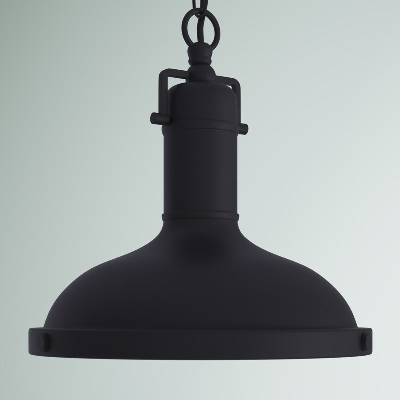 Luminaire suspendu d'extérieur noir à 1 lumière H 12,25 po Harriet