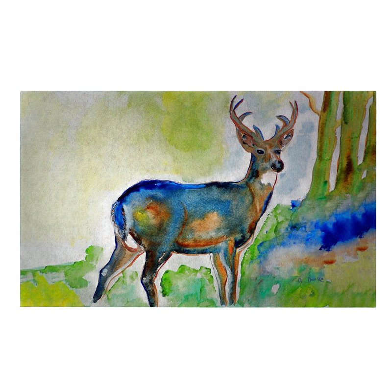 Tapis antidérapant Adlai Deer, Rectangle 1 pi 6 po x 2 pi 2 po