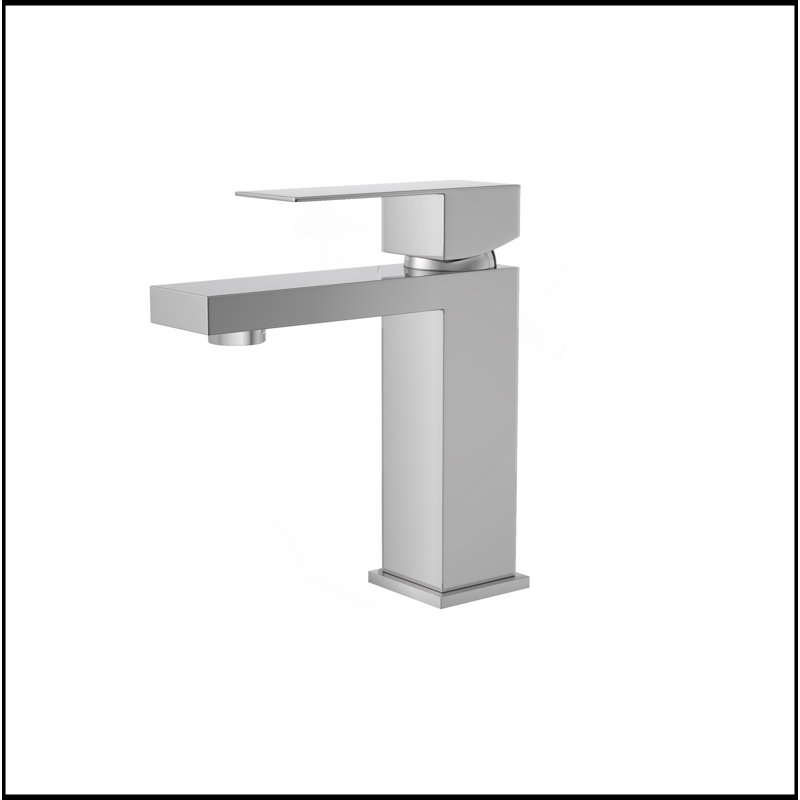 Robinet de lavabo de salle de bain à poignée simple 7,11 po certifiée CUPC par deux (finition chromée), Chrome chrome