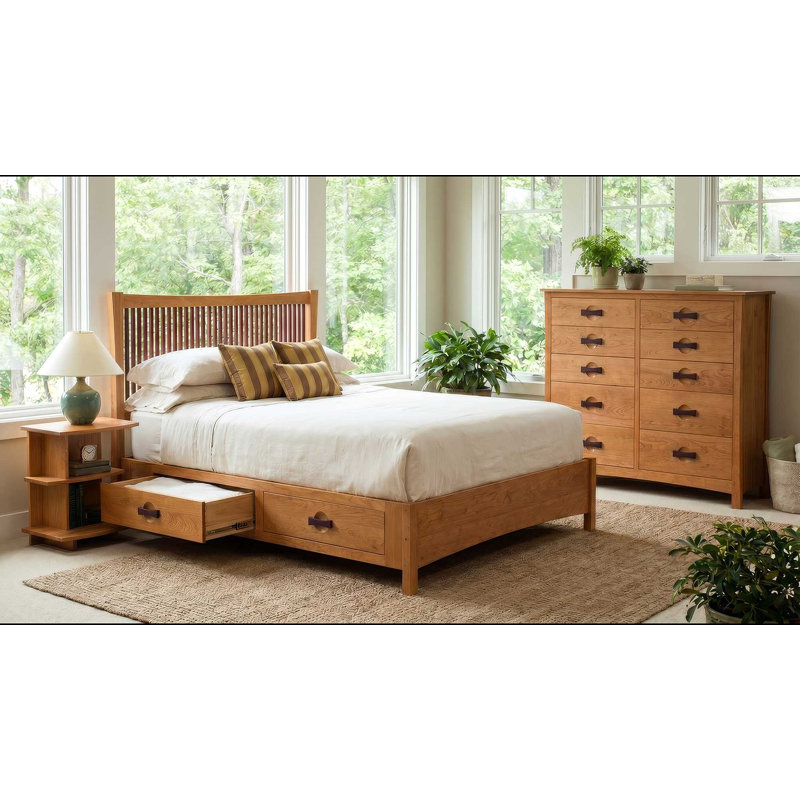 Berkeley Solid Wood Bed, Saddle Cherry, Full, Conventional