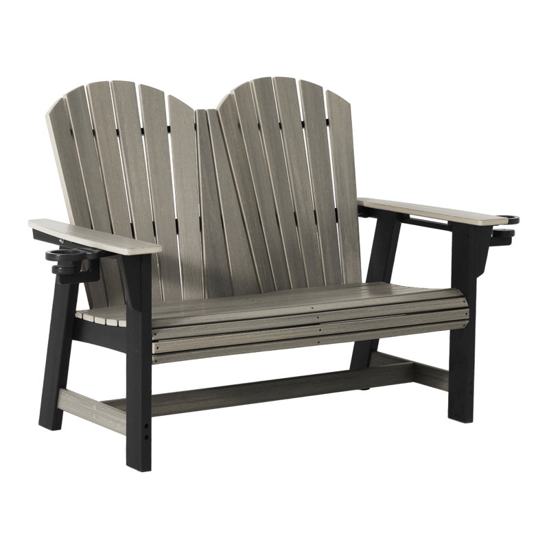 Banc Adirondack de 52 po, noir, Gris / Noir