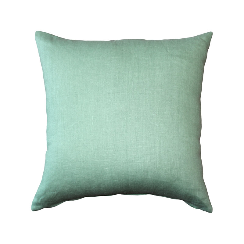 Tuscany Linen Throw Pillow, 17" H x 17" W x 5" D, Aqua Green