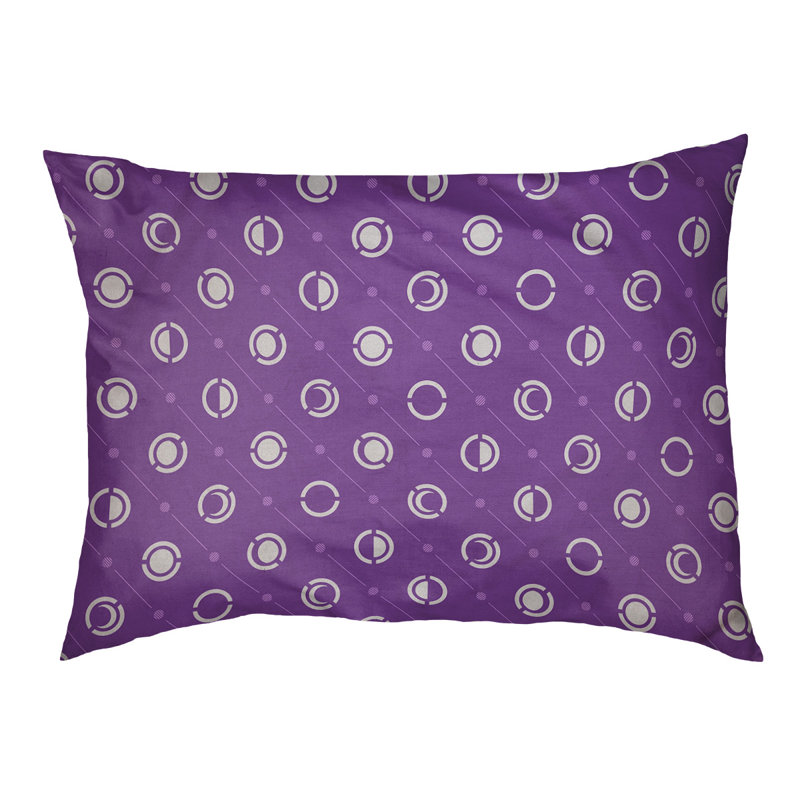 Coussin intérieur pour chien moon phases Chenault, Petit (l 28 po x P 6 po x H 18 po), Blanc / Mauve