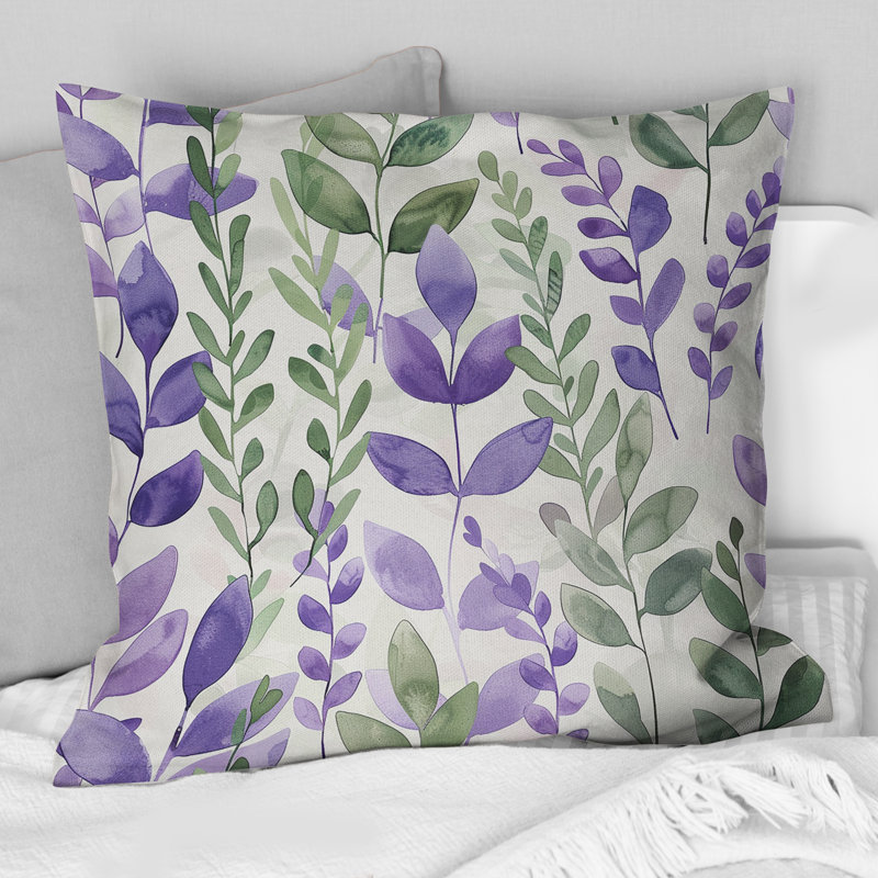 Lavender Fields IV - Modern Throw Pillow, 18" x 18"