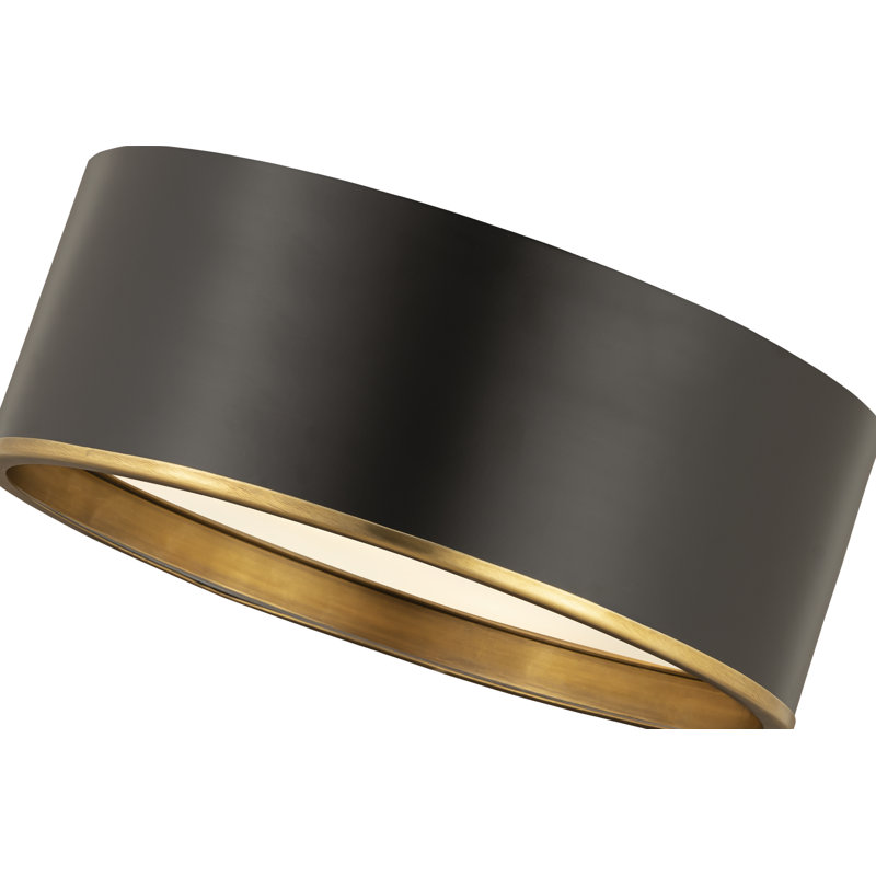Plafonnier encastré cylindrique unique / remarquable à 3 lumières de 16 po Hafner, Noir mat
