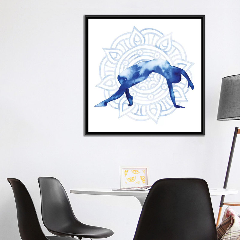 « yoga flow v », impression sur toile, H 18 po x l 18 po x P 1,5 po, Toile avec cadre noir