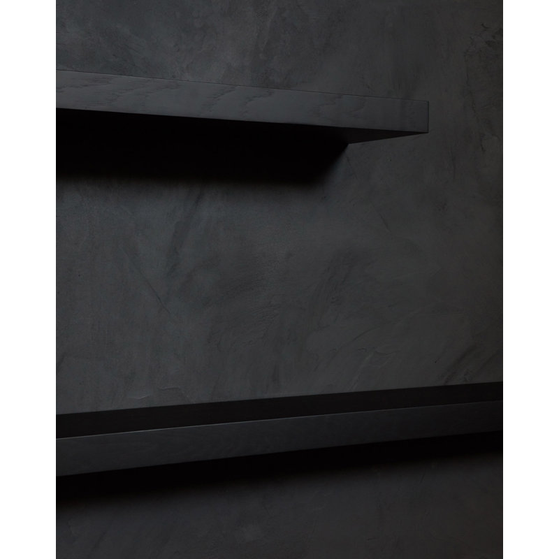 Wall Oak Solid Wood Floating Shelf, Oak Black, 2" H x 27.6" W x 8.7" D