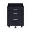 Armoire rectangulaire mobile avec 3 tiroirs, noir et chrome