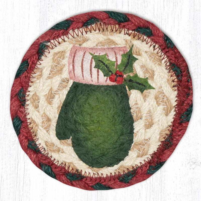  IC-875 Green Mitten Printed Coaster 5"x5"