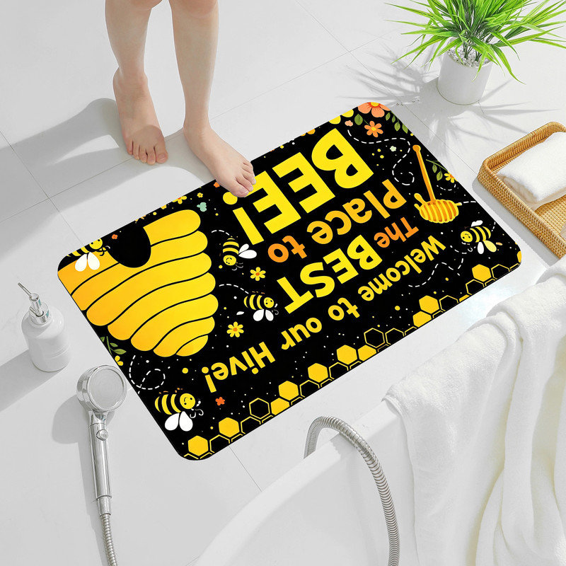  Tapis d'entrée antidérapant pour l'extérieur, 24 po x 36 po, décoratif ruche, Bee hive decorative, 24"x36"